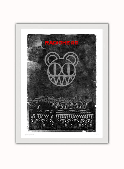 Radiohead Poster Art Print Vintage Poster Wall Art Print 30x40cm White Frame