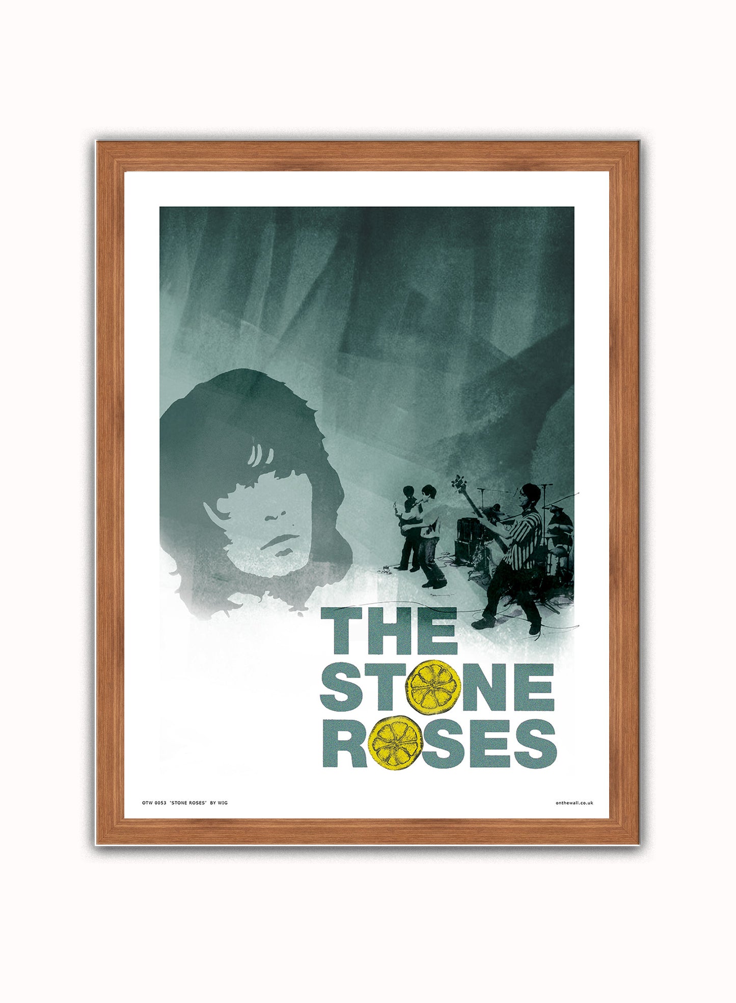 Stone Roses Poster Art Print Vintage Poster Wall Art Print 30x40cm Dark Wood
