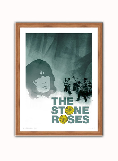 Stone Roses Poster Art Print Vintage Poster Wall Art Print 30x40cm Dark Wood