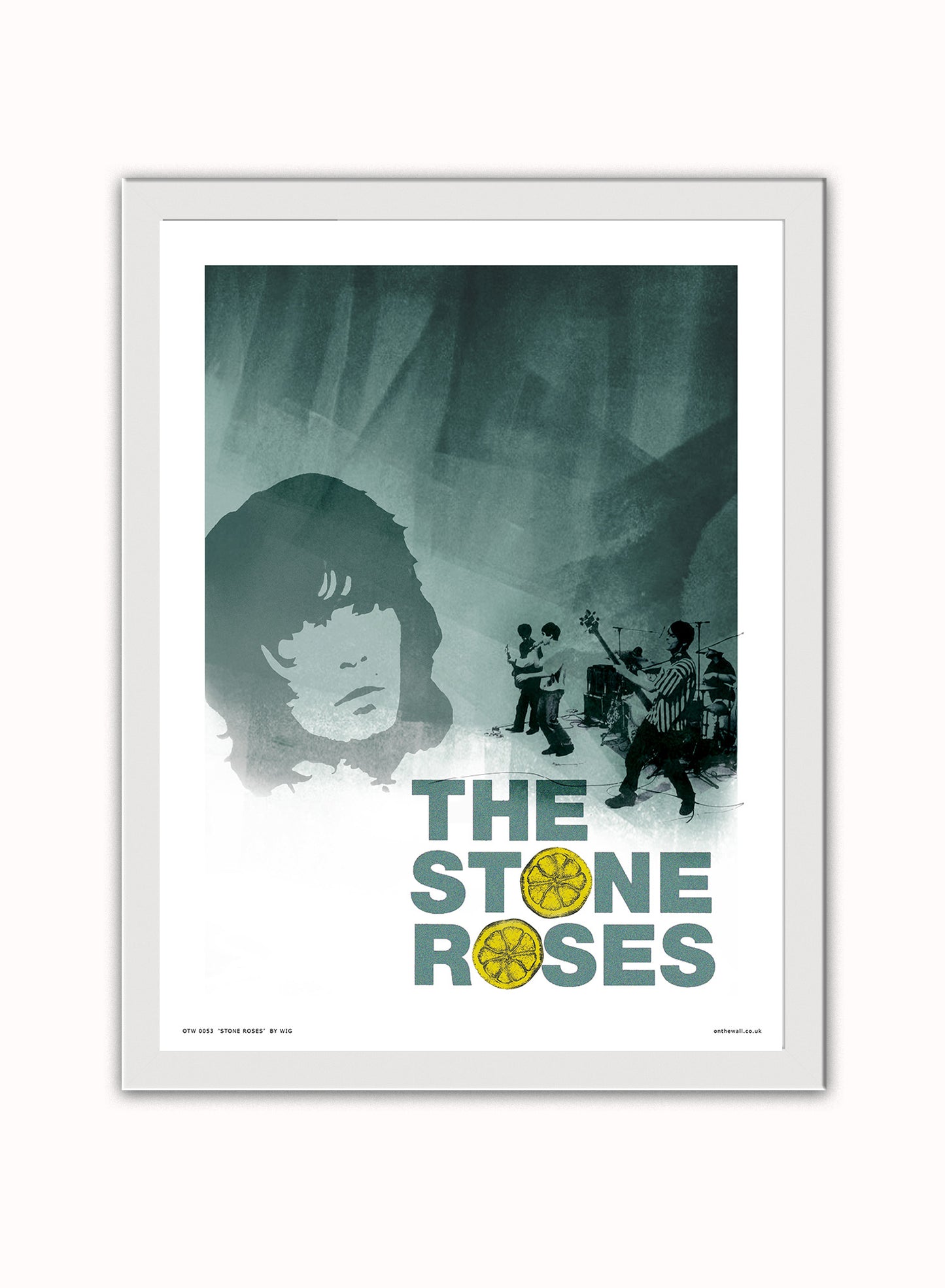 Stone Roses Poster Art Print Vintage Poster Wall Art Print 30x40cm White Frame
