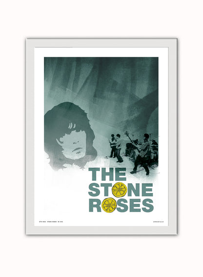 Stone Roses Poster Art Print Vintage Poster Wall Art Print 30x40cm White Frame