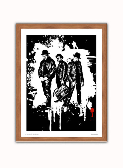 Run DMC Poster Art Print Vintage Poster Wall Art Print 30x40cm Dark Wood