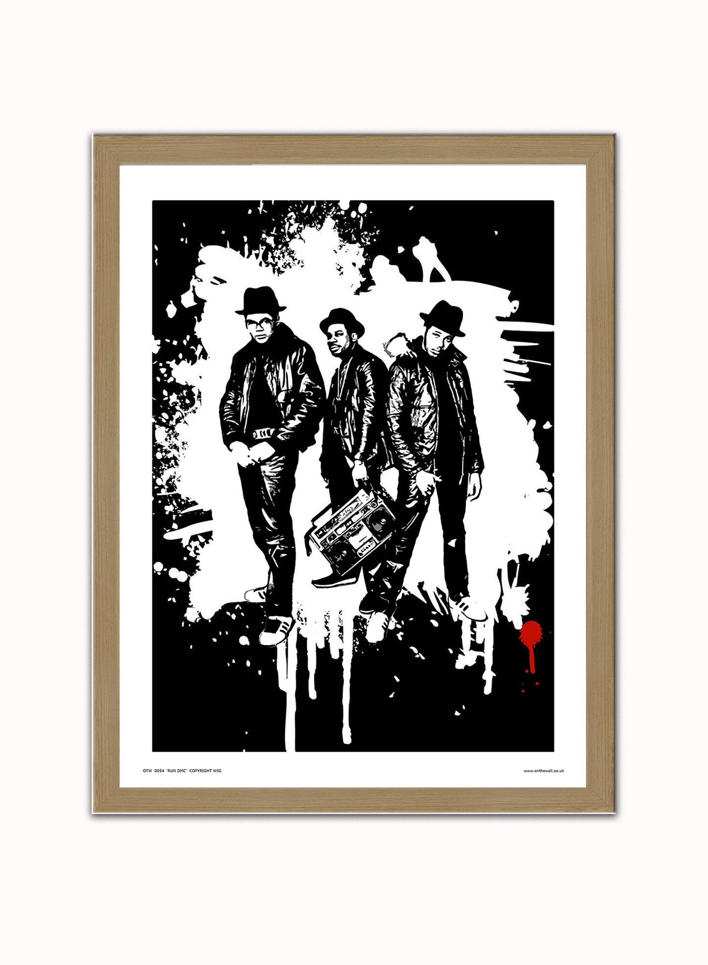 Run DMC Poster Art Print Vintage Poster Wall Art Print 30x40cm Light Wood