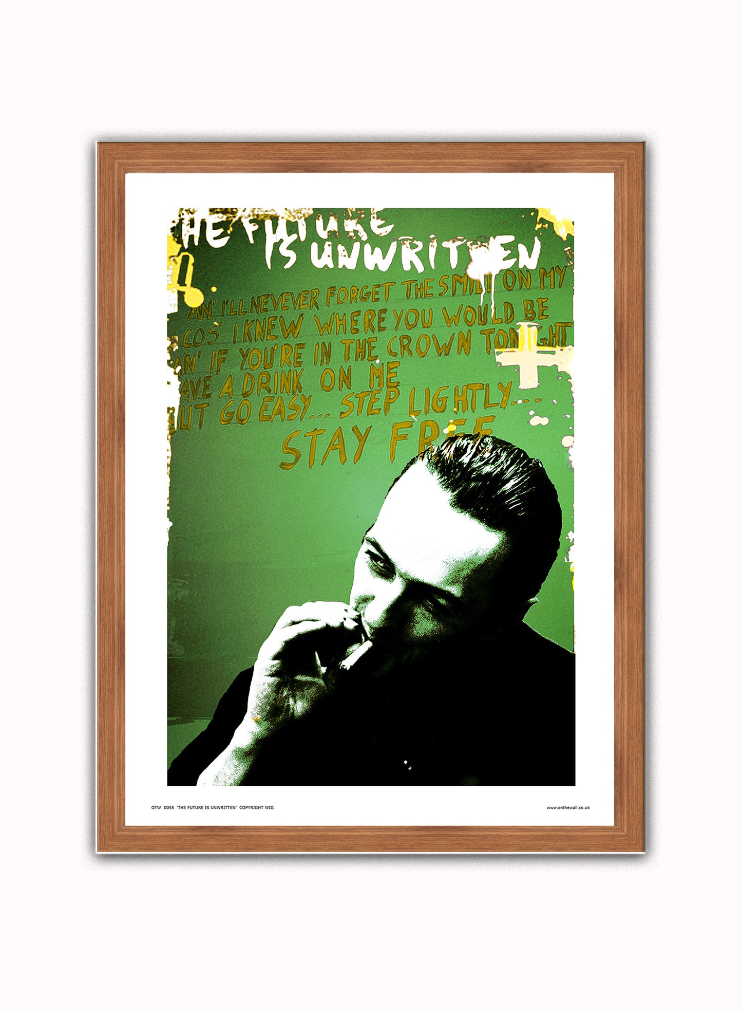 Joe Strummer from The Clash Poster Art Print Vintage Poster Wall Art Print 30x40cm Dark Wood