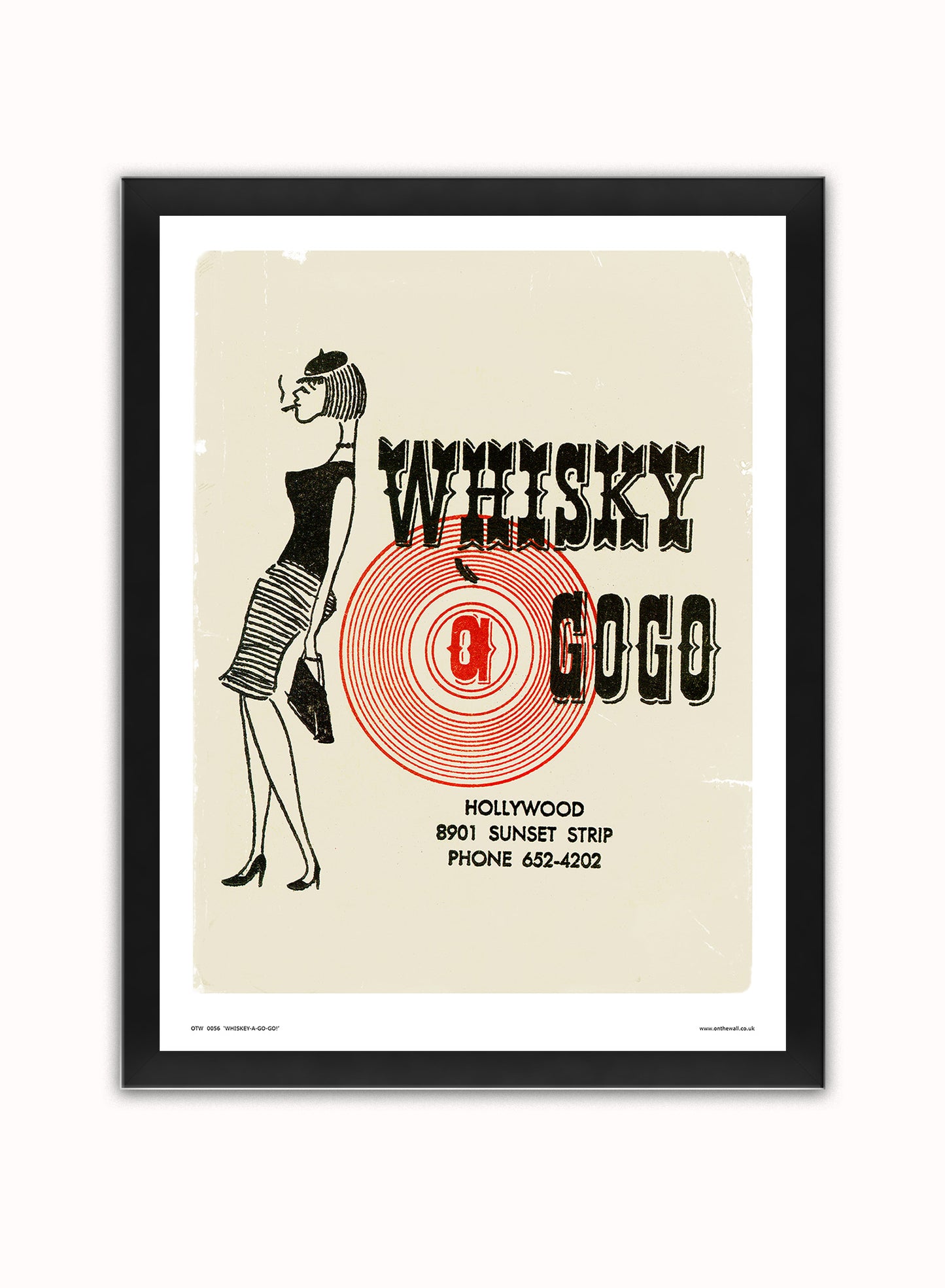 Whiskey a Go Go - Vintage Poster Art Print Vintage Poster Wall Art Print 30x40cm Black Frame