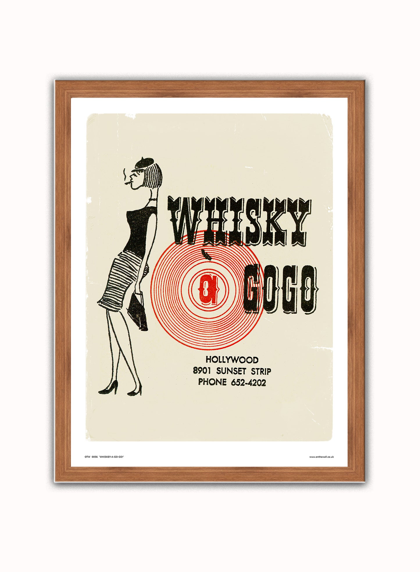 Whiskey a Go Go - Vintage Poster Art Print Vintage Poster Wall Art Print 30x40cm Dark Wood