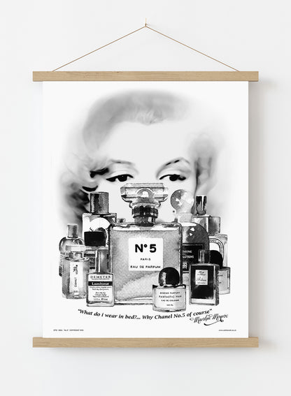 Marilyn Monroe Channel No 5 Poster Art Print Vintage Poster Wall Art Print 30x40cm Hanger