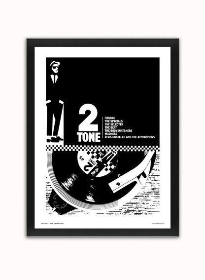 Two Tone, Ska, Specials Poster Art Print Vintage Poster Wall Art Print 30x40cm Black Frame