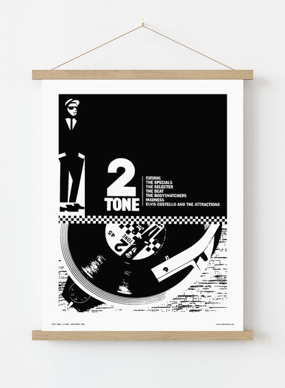 Two Tone, Ska, Specials Poster Art Print Vintage Poster Wall Art Print 30x40cm Hanger