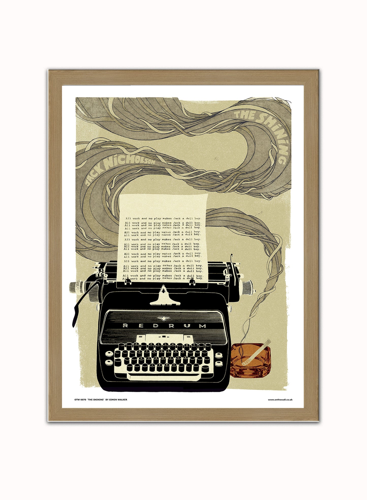 The Shining Poster Art Print (Stanley Kubrick)  (OTW70) Vintage Poster Wall Art Print 30x40cm Light Wood