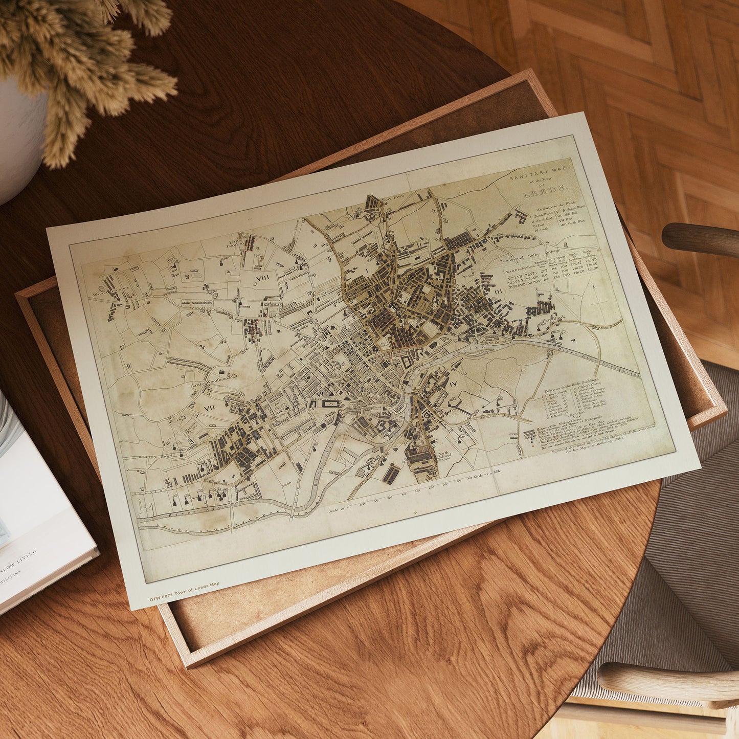 Vintage Town of Leeds Map Poster Art Print 30x40cm