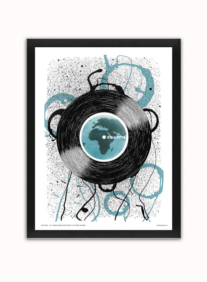 Pop Art Vinyl Records Revolutions Poster Art Print Vintage Poster Wall Art Print 30x40cm Black Frame