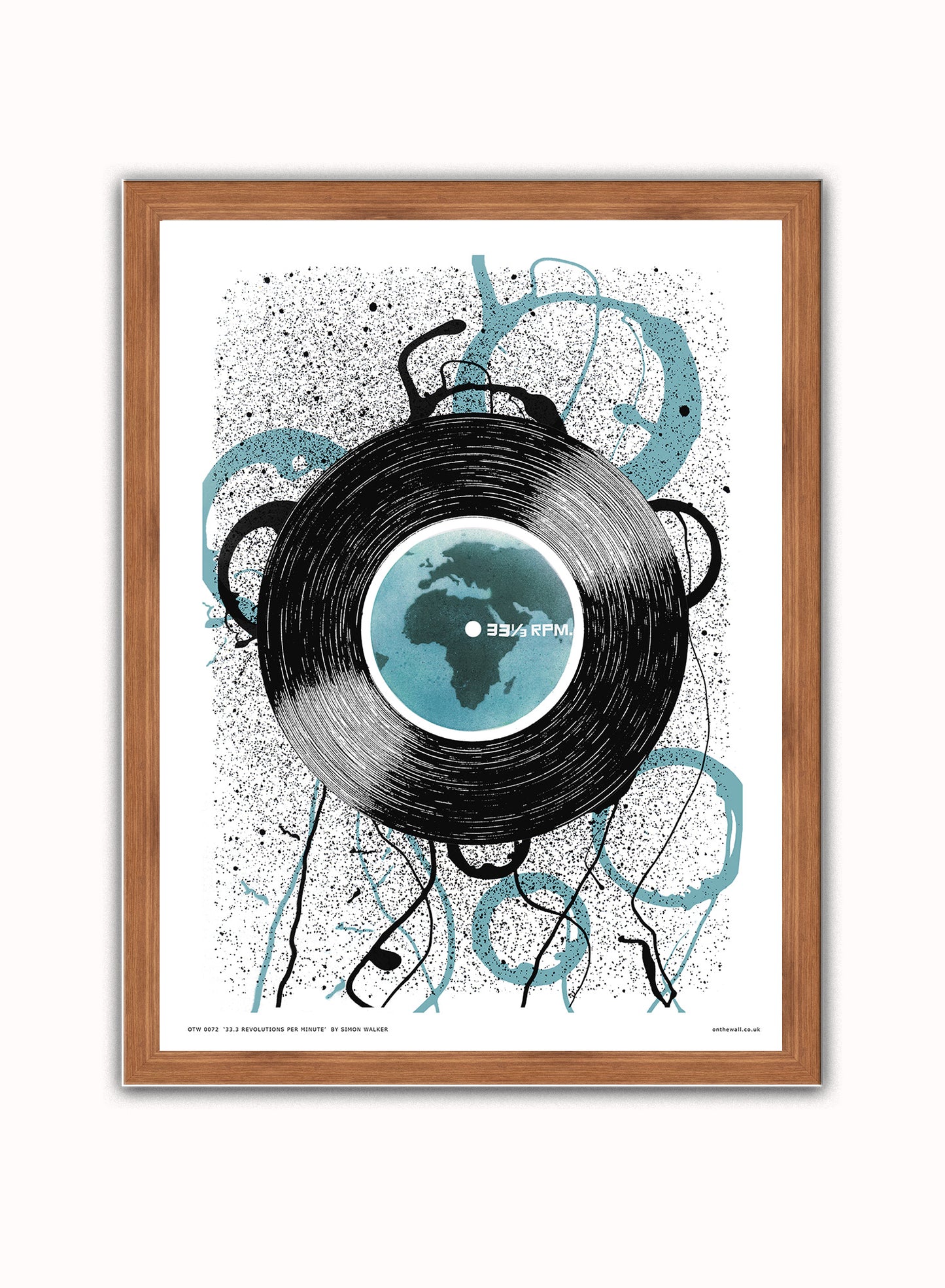 Pop Art Vinyl Records Revolutions Poster Art Print Vintage Poster Wall Art Print 30x40cm Dark Wood