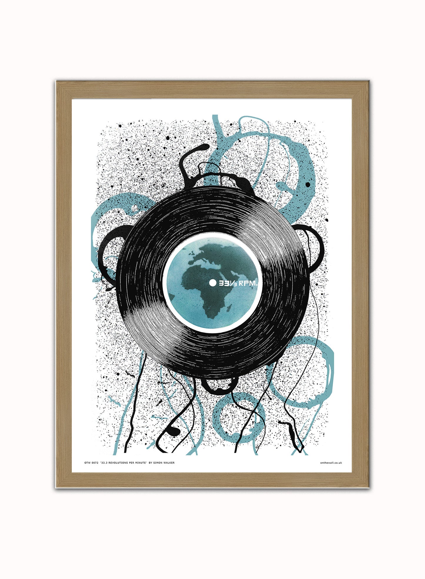 Pop Art Vinyl Records Revolutions Poster Art Print Vintage Poster Wall Art Print 30x40cm Light Wood