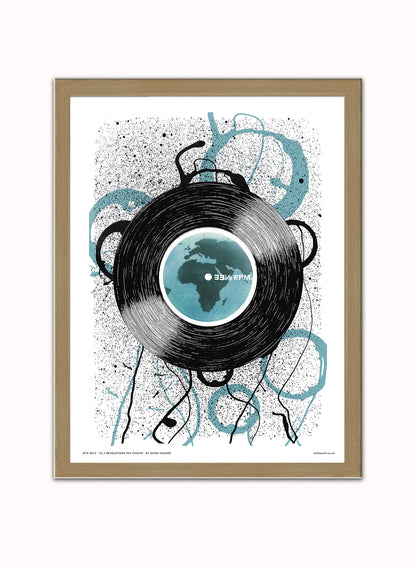 Pop Art Vinyl Records Revolutions Poster Art Print Vintage Poster Wall Art Print 30x40cm Light Wood