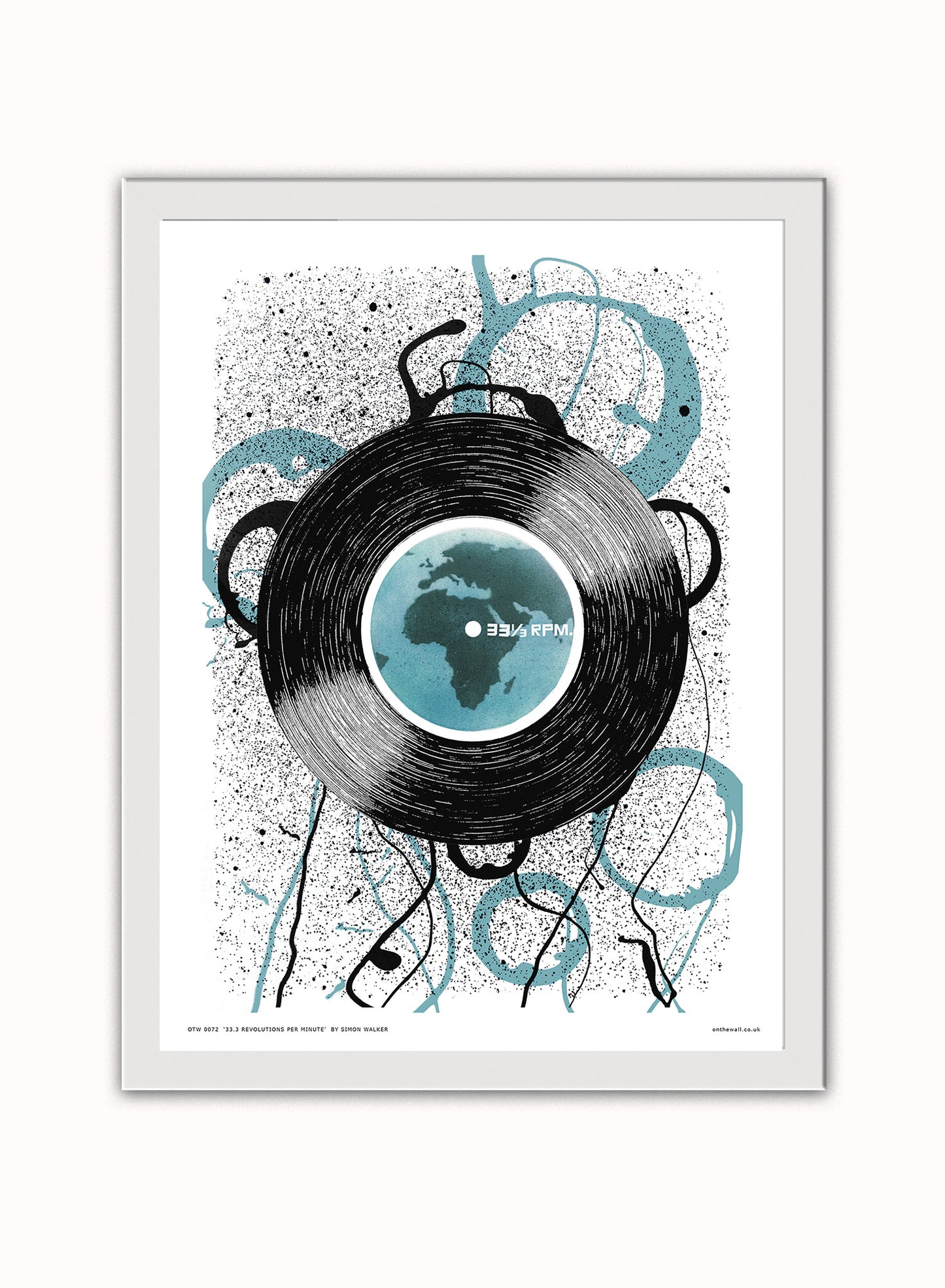 Pop Art Vinyl Records Revolutions Poster Art Print Vintage Poster Wall Art Print 30x40cm White Frame