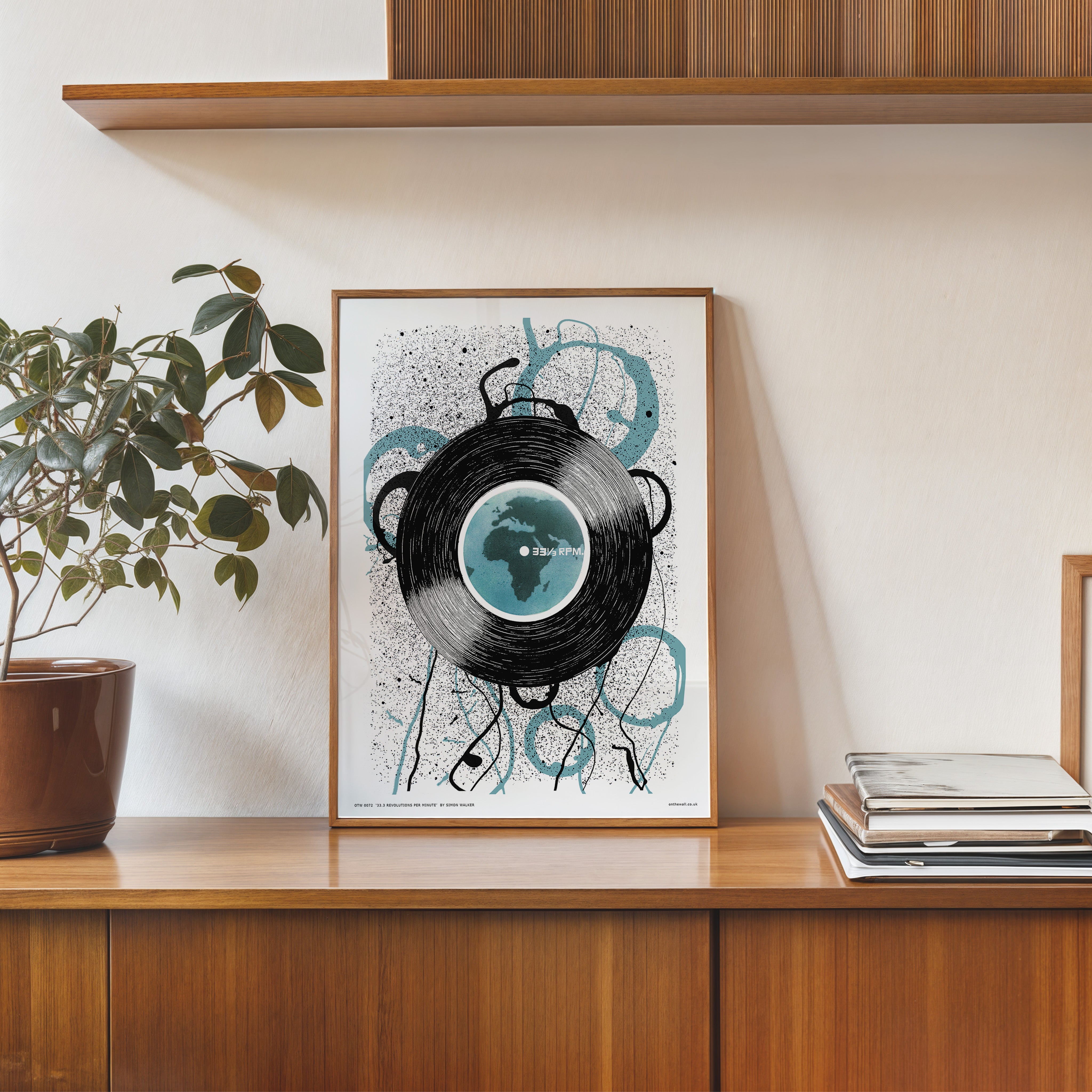 Stampa Pop Art 'Dischi In Vinile' – Simon Walker, Poster 40x30 Cm, Carta Satinata 300g, Open Edition