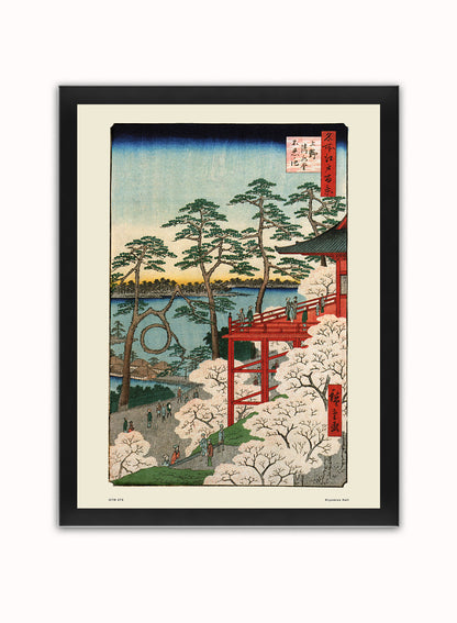 Hiroshige Japanese Kiyomizu Hall Poster Art Print Japanese Wall Art Print 30x40cm Black Frame