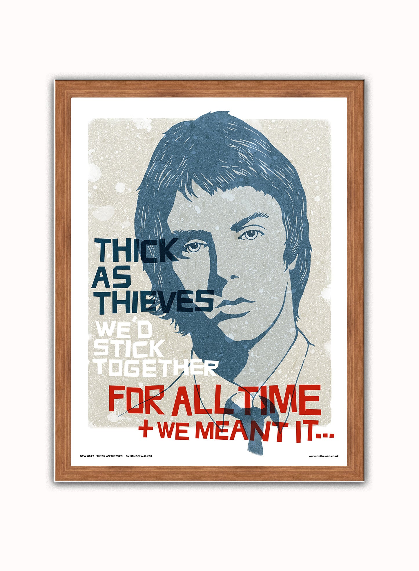 Paul Weller The Jam Poster Art Print Vintage Poster Wall Art Print 30x40cm Dark Wood