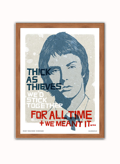 Paul Weller The Jam Poster Art Print Vintage Poster Wall Art Print 30x40cm Dark Wood