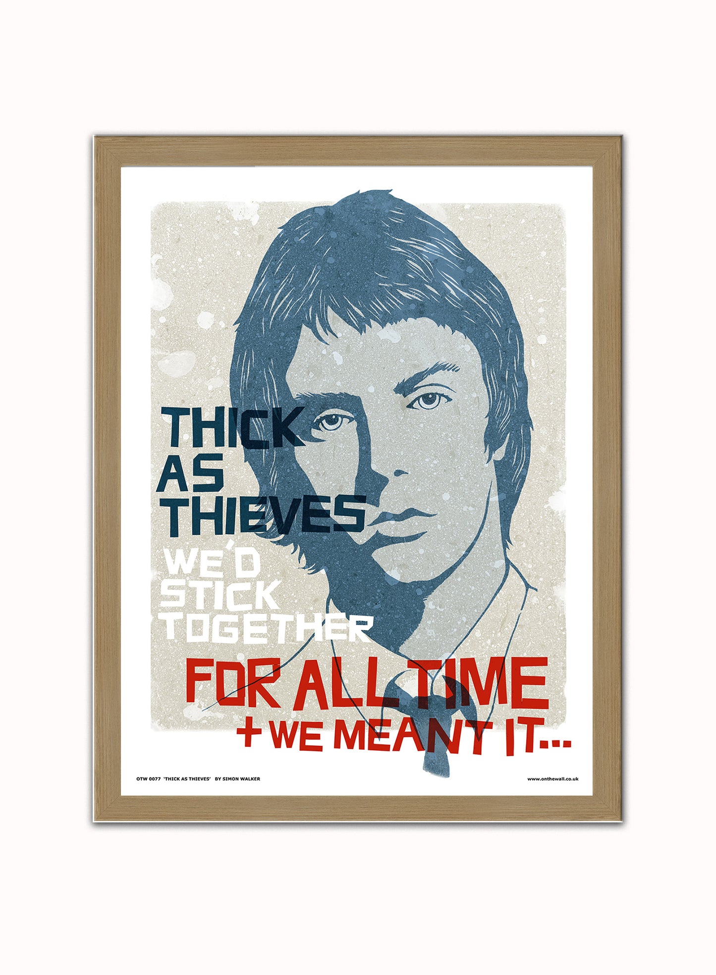 Paul Weller The Jam Poster Art Print Vintage Poster Wall Art Print 30x40cm Light Wood
