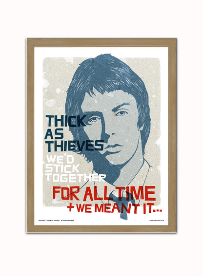 Paul Weller The Jam Poster Art Print Vintage Poster Wall Art Print 30x40cm Light Wood