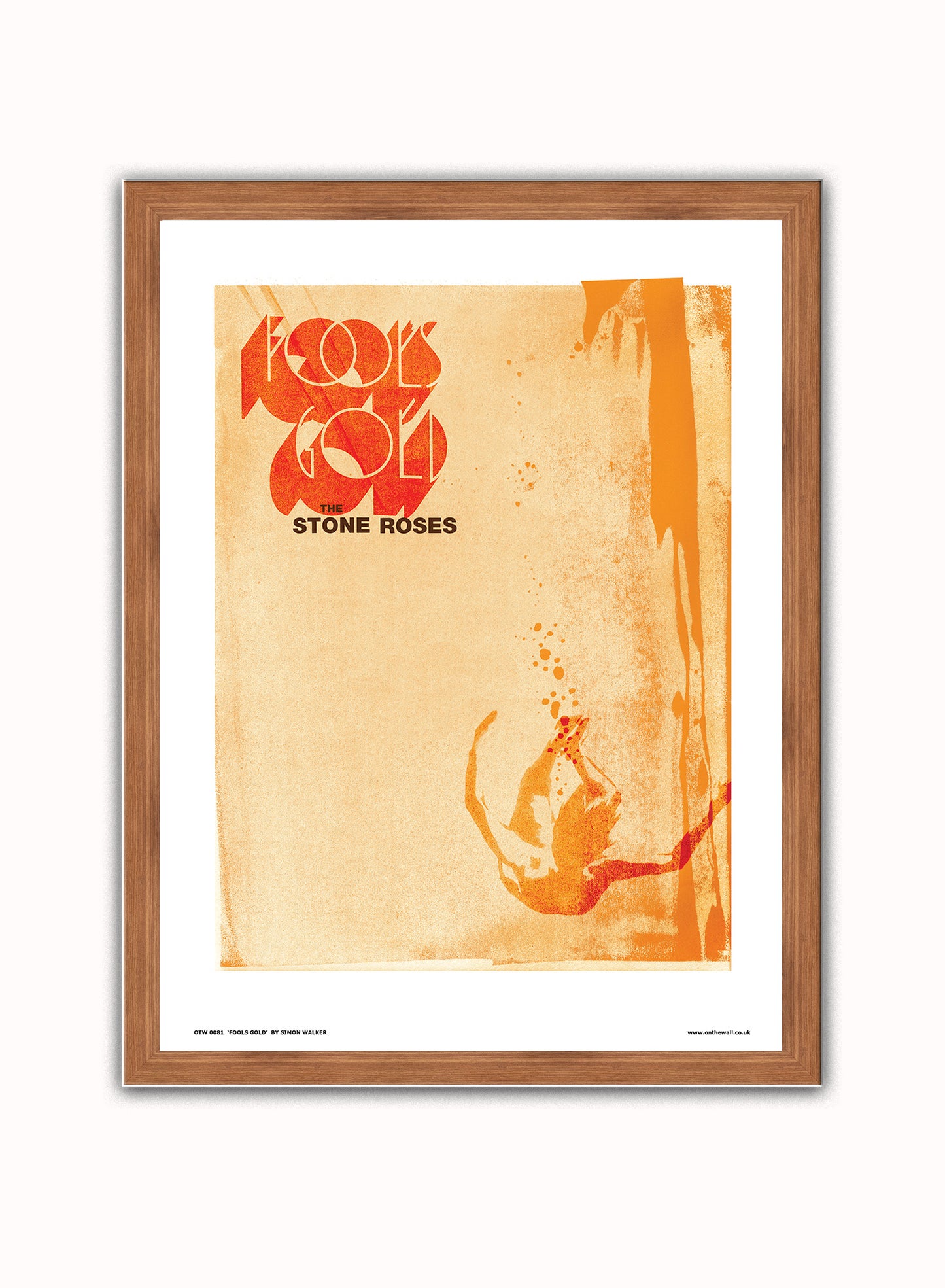 Stone Roses - Fools Gold Poster Art Print Vintage Poster Wall Art Print 30x40cm Dark Wood