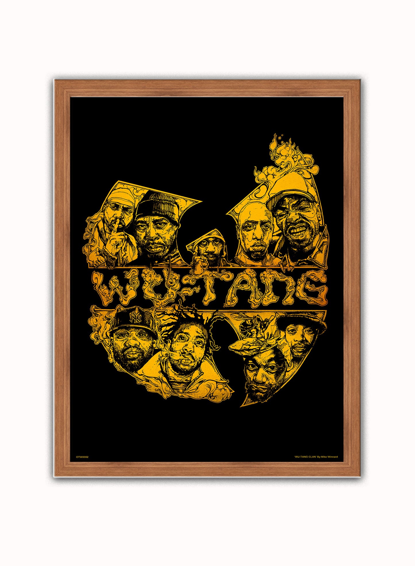 Wu-Tang Poster Poster Art Print Vintage Poster Wall Art Print 30x40cm Dark Wood