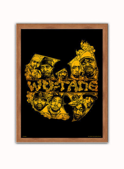 Wu-Tang Poster Poster Art Print Vintage Poster Wall Art Print 30x40cm Dark Wood