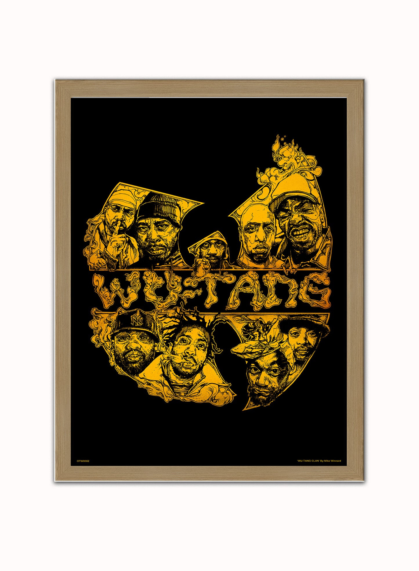 Wu-Tang Poster Poster Art Print Vintage Poster Wall Art Print 30x40cm Light Wood