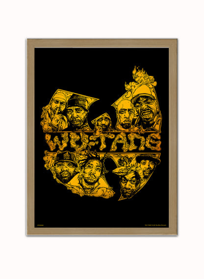 Wu-Tang Poster Poster Art Print Vintage Poster Wall Art Print 30x40cm Light Wood