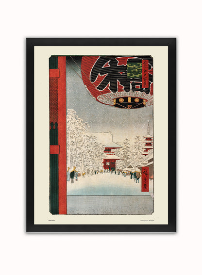 Hiroshige Japanese Poster Art Print Kinryuzan Temple Poster Art Print Japanese Wall Art Print 30x40cm Black Frame
