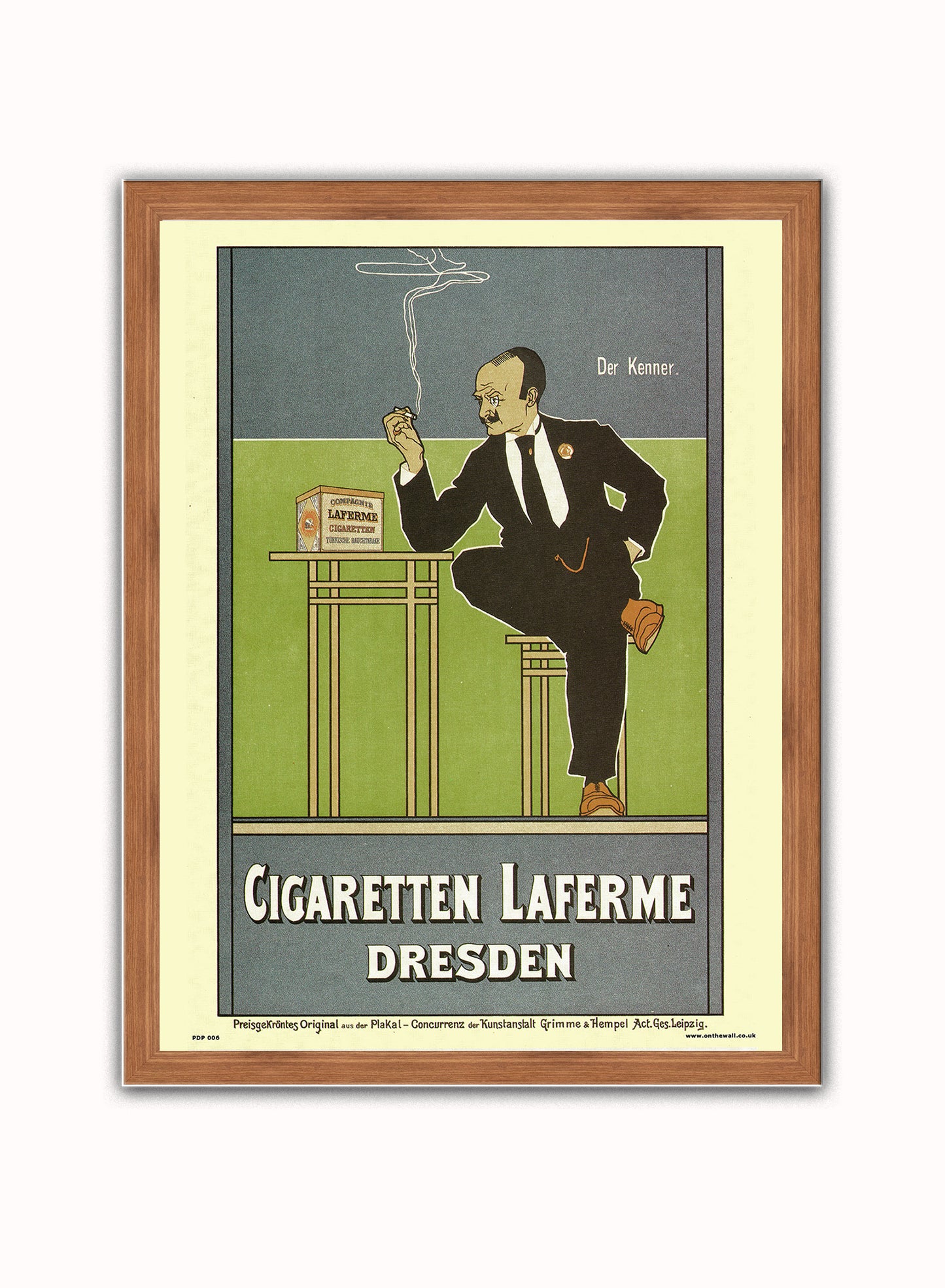 Art nouveau Cigaretten Laferme Dresden by Fritz Rehm Poster Art Print Print – Fritz Rehm Poster Art Print Vintage Poster Wall Art 30x40cm Dark Wood