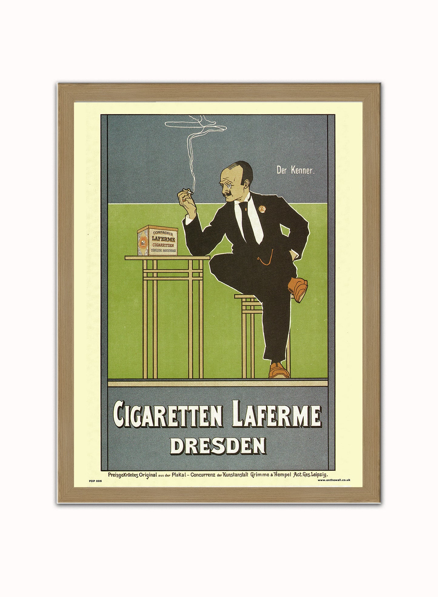 Art nouveau Cigaretten Laferme Dresden by Fritz Rehm Poster Art Print Print – Fritz Rehm Poster Art Print Vintage Poster Wall Art 30x40cm Light Wood