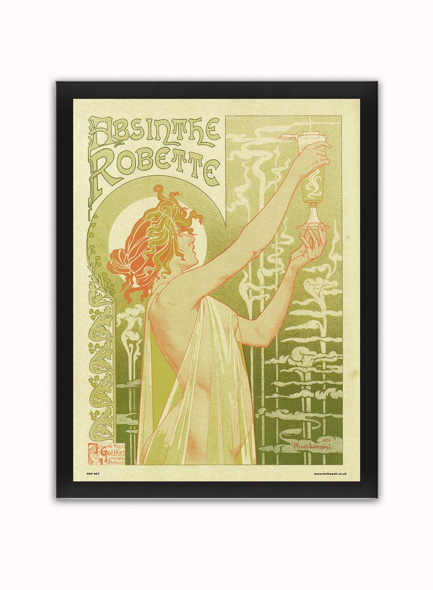 Art nouveau by Privat Livemont - Absinthe Robette Poster Art Print Vintage Poster Wall Art Print 30x40cm Black Frame