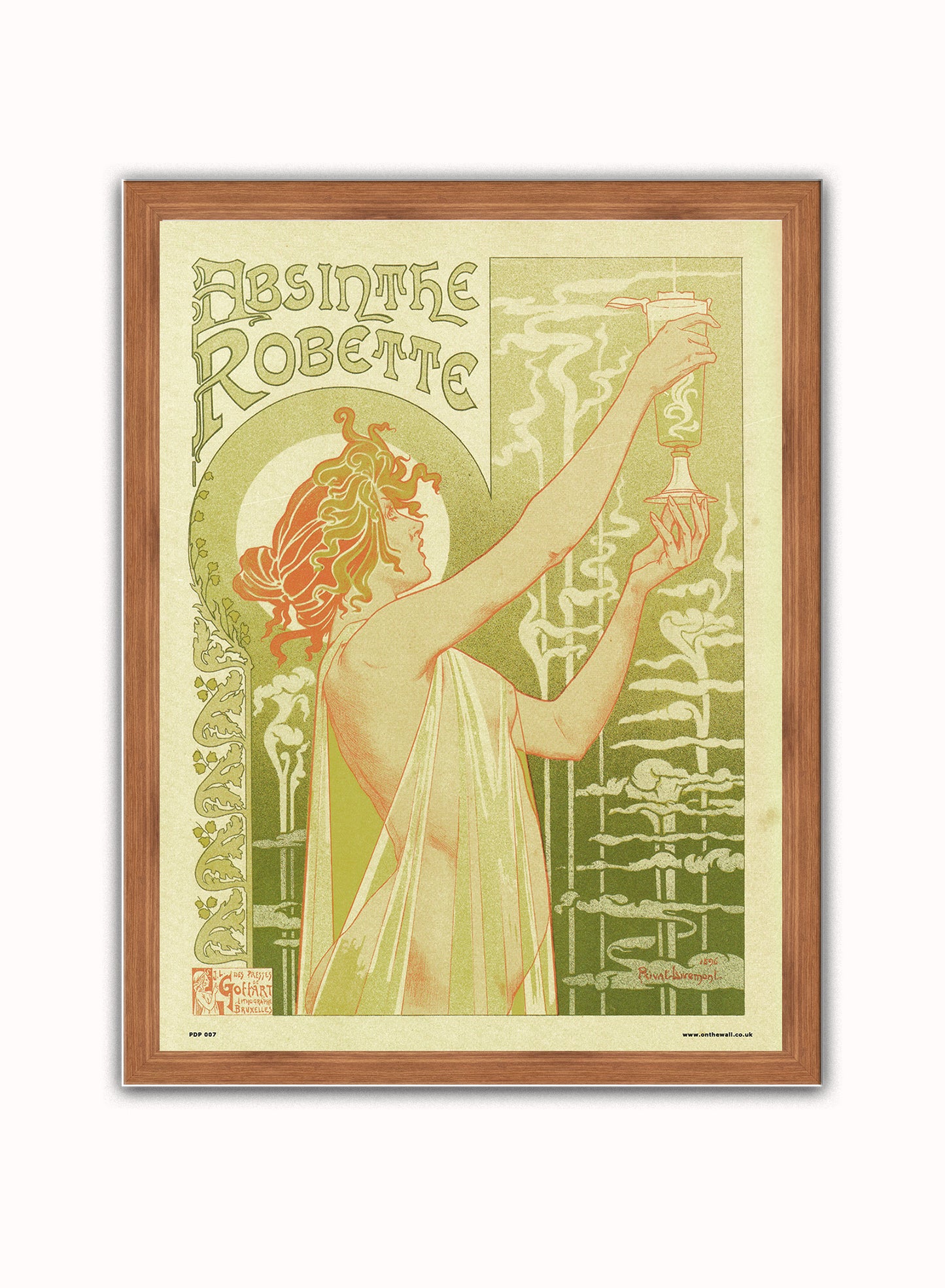 Art nouveau by Privat Livemont - Absinthe Robette Poster Art Print Vintage Poster Wall Art Print 30x40cm Dark Wood