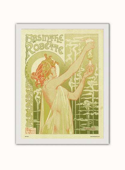 Art nouveau by Privat Livemont - Absinthe Robette Poster Art Print Vintage Poster Wall Art Print 30x40cm White Frame