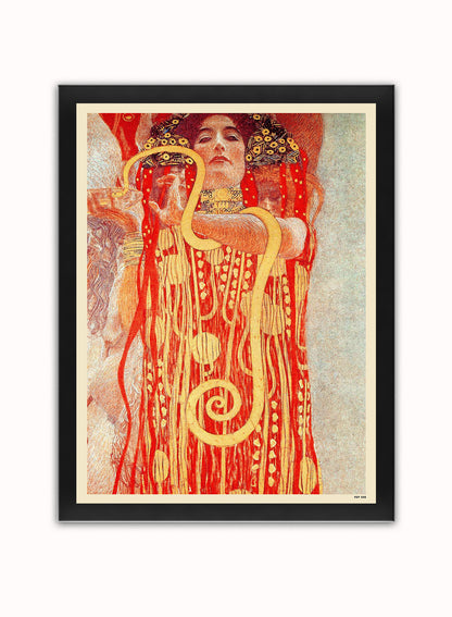 Gustav Klimt Hygieia Art nouveau Poster Art Print Vintage Poster Wall Art Print 40x30cm Black Frame