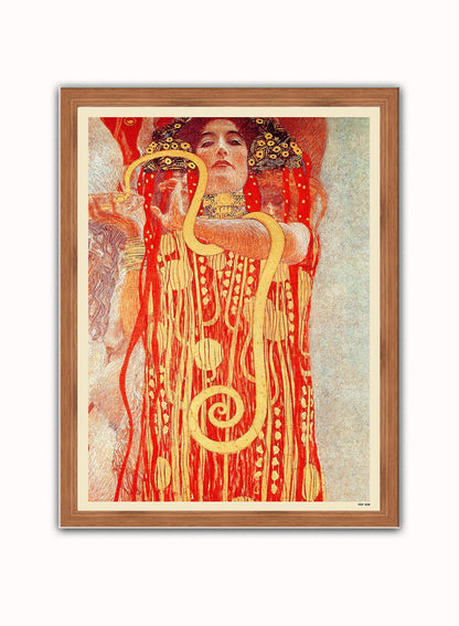 Gustav Klimt Hygieia Art nouveau Poster Art Print Vintage Poster Wall Art Print 40x30cm Dark Wood