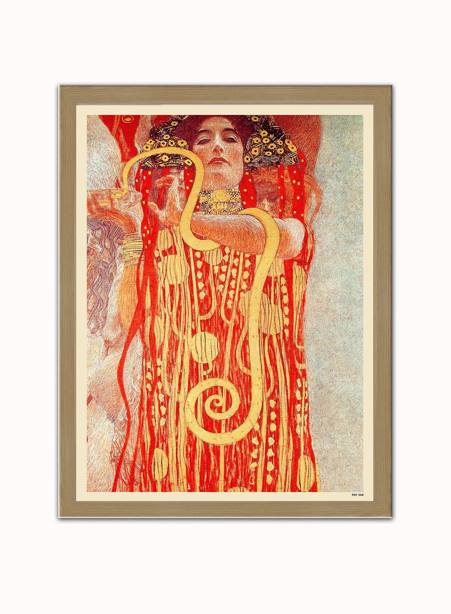 Gustav Klimt Hygieia Art nouveau Poster Art Print Vintage Poster Wall Art Print 40x30cm Light Wood