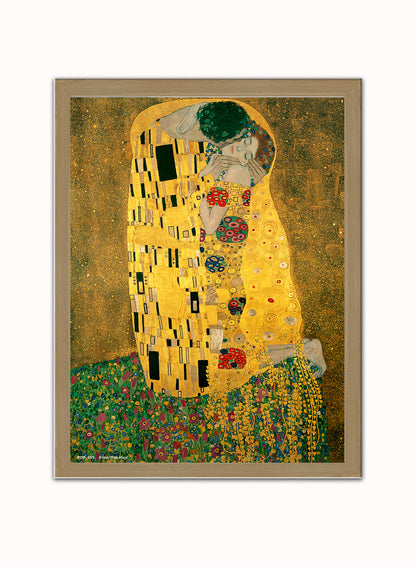 Gustav Klimt The Kiss Art nouveau Poster Art Print Vintage Poster Wall Art Print 40x30cm Light Wood