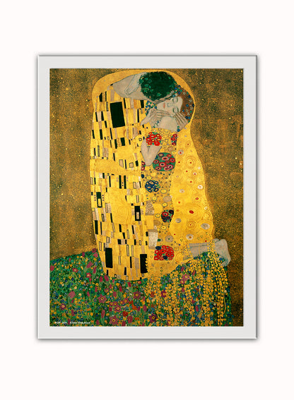 Gustav Klimt The Kiss Art nouveau Poster Art Print Vintage Poster Wall Art Print 40x30cm White Frame