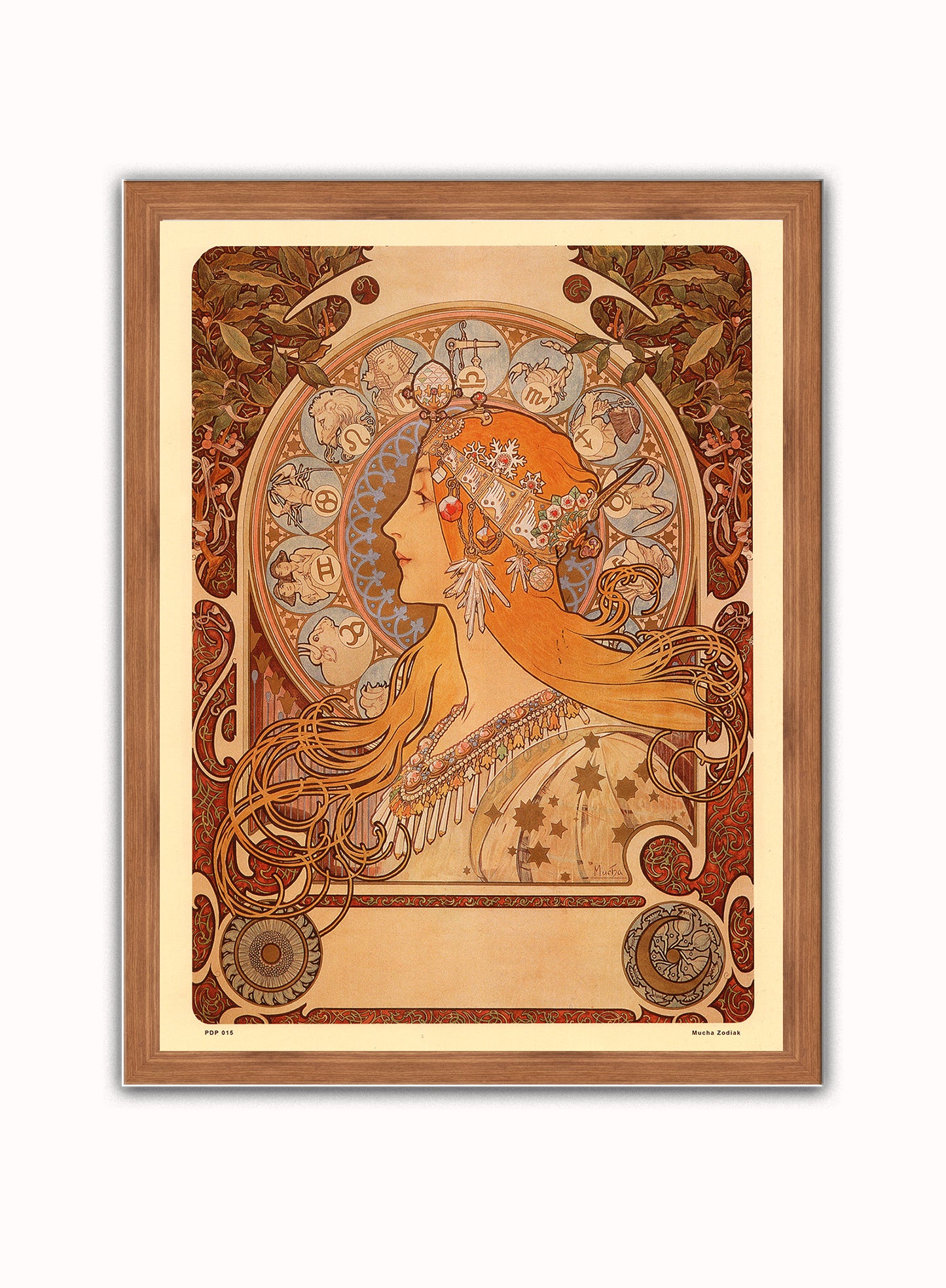 Art nouveau Poster Art Print by Alphonse Mucha Zodiak Poster Art Print Print – Alphonse Mucha Zodiak Poster Art Print Vintage Poster Wall Art 30x40cm Dark Wood