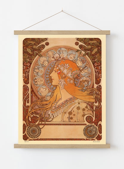 Art nouveau Poster Art Print by Alphonse Mucha Zodiak Poster Art Print Print – Alphonse Mucha Zodiak Poster Art Print Vintage Poster Wall Art 30x40cm Hanger