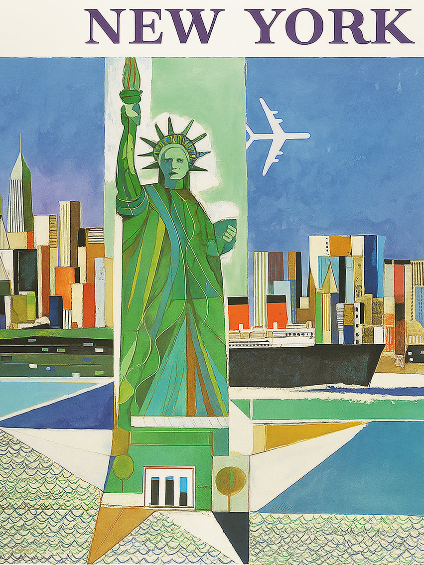 New York,Vinatge Travel Poster by Weimer Pursell 30x40cm Art Print