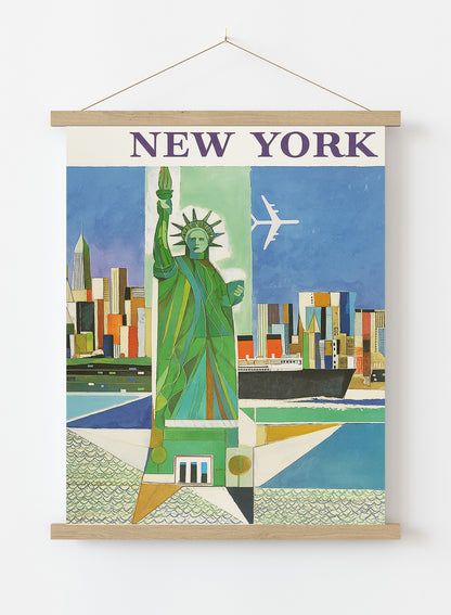 New York,Vinatge Travel Poster by Weimer Pursell Print – Weimer Pursell Vintage Poster Wall Art 30x40cm Hanger