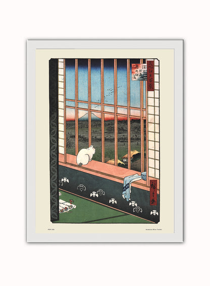 Hiroshige Japanese Poster Art Print Asakusa Rice Fields Poster Art Print Japanese Wall Art Print 30x40cm White Frame