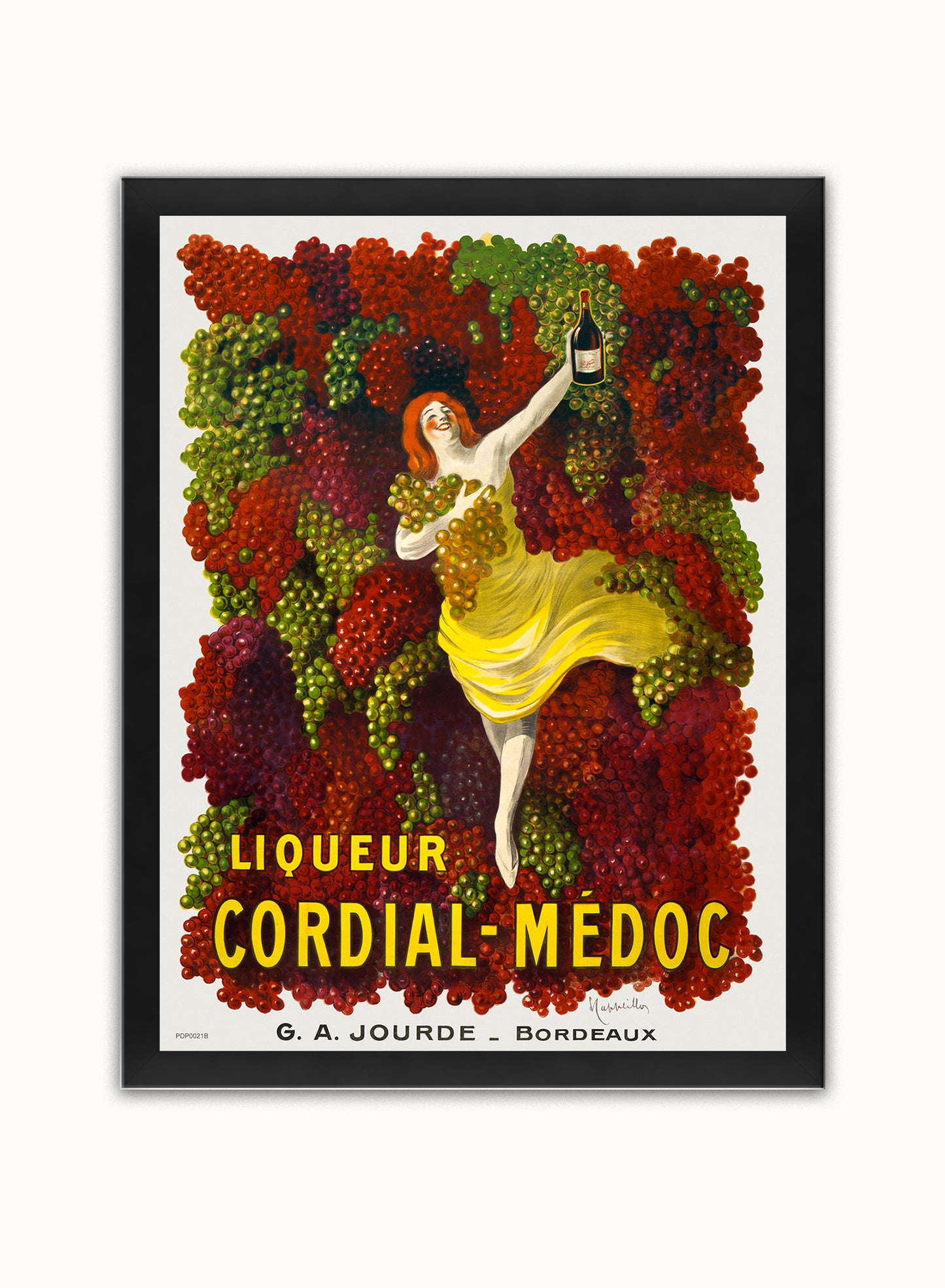 Bordeaux Liqueur Cordial-Médoc,Vintage Poster by Leonetto Cappiello Print – Leonetto Cappiello Vintage Poster Wall Art 30x40cm Black Frame