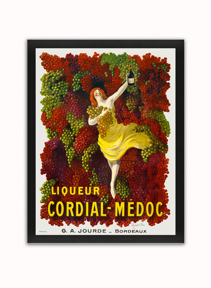 Bordeaux Liqueur Cordial-Médoc,Vintage Poster by Leonetto Cappiello Print – Leonetto Cappiello Vintage Poster Wall Art 30x40cm Black Frame