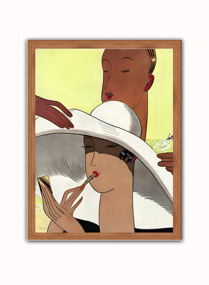 Marion Wildman , Fashion Vintage Art Wall Art Print 30x40cm Dark Wood